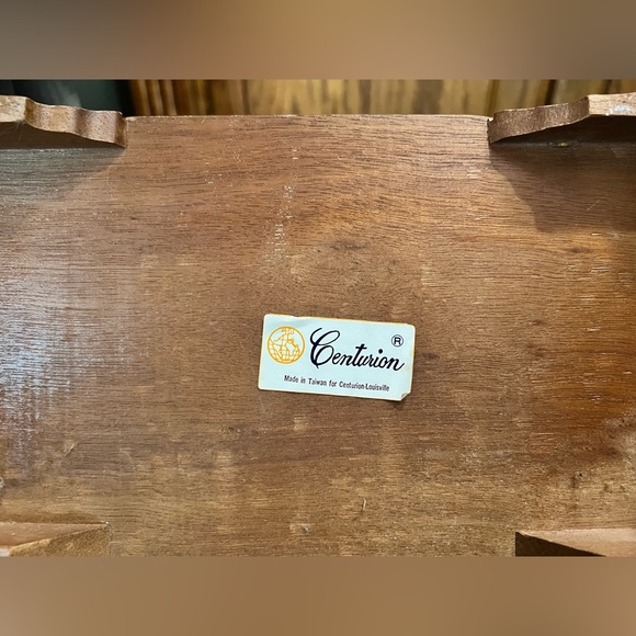 Vintage Centurion Wood Jewelry Box, Front Opening With Rose Mirror Doors - Picture 5 of 7